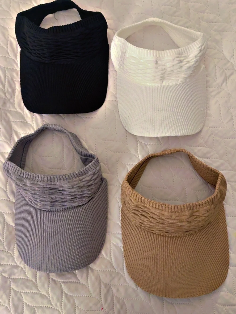 4 Pack Knit Visor Hat - Women's Casual Sun Visor - Picture 7 of 13